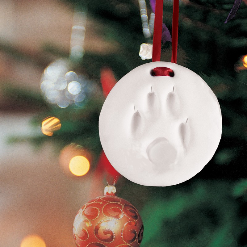 Pearhead Clay Pawprint Christmas Ornament, Pet Owner Holiday Gift, Dog