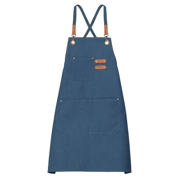 sourcing map Canvas Chef Aprons 78x68cm Adjustable Strap Cross Back