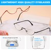 TOVEEN 2 Pack Half Lens Reading Glasses Blue Light Blocking,