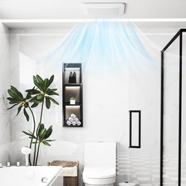 COSTWAY Bathroom Exhaust Fan, 50/80/110 CFM Ceiling Mount Exhaust Ventilation Fan w/Pick-A-Flow, Energy Star Bath Vent Fan w/Metal Housing, 4 Inches Duct, 0.3/0.8/1.5 Sones Quiet Operation, White