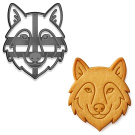 Mighty Gadget Majestic Wolf Cookie Cutter and Stamp Set - 4x3.36" (Random Color)