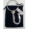 New-Letter U Keychain Silver Tone Metal Ganz Initial Key Ring