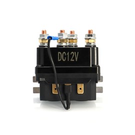 QWORK Solenoid Relay, 12V 250A Winch Relay Solenoid Replacement Contactor for 3000-5000lbs ATV UT Winch Control, 2 Pack