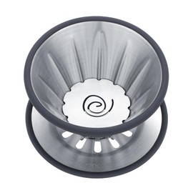 Normcore 2-in-1 Pour Over Coffee Dripper, Single Cup Travel Coffee Dripper, Use V60 and Wave Filter Paper Coffee Maker, 304 Stainless Steel, Silver