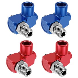 Snblzhef 4Pcs Air Hose Connector,360 Degree Rotatable Air Hose Fitting Aluminum 1/4 Inch Industrial Swivel Air Fittings 150PSI