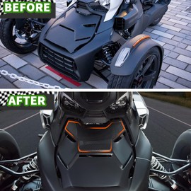 LUXEMOTO Carbon Fiber Classic Hood Accent Panel for Can-Am Ryker 600 900 & Ryker Rally Edition Accessories Hood Accent Panel for Can Am Ryker(1PC, Replace OEM #219400873)