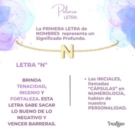 cotigo - Initialarmband aus Edelstahl - Armband für Damen mit Buchstaben - Armband mit Initialbuchstaben - Geschenk für Mutter, Tochter, Freundin, Freundin, Einheitsgröße, Edelstahl, Kein Edelstein