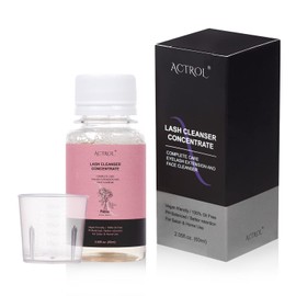 ACTROL Eyelash Cleanser Concentrate 60ml Rose Professional Lash Shampoo Foaming Cleanser DIY Wash for Extensions Lashes with Salon Home Care-Makes 12Bottles