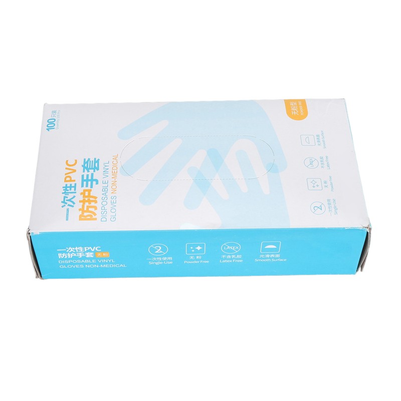 100Pcs Disposable PVC Gloves Transparent Thicken Nail Beauty Protective for