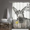 citari Funny Donkey Shower Curtain Rustic Floral Farmhouse Bathroom Shower