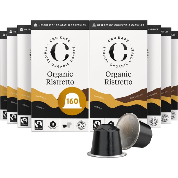 Cru Kafe Organic Ristretto Arabica & Robusta Espresso Single-Serve Coffee