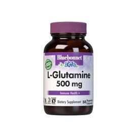 Bluebonnet L-Glutamine 500 mg Vitamin Capsules, 50 Count                                                                                              