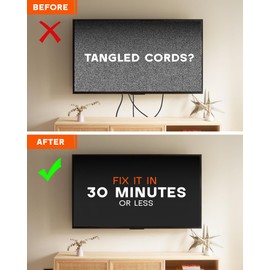 in-Wall Cable Management Kit – Includes Power & Low Voltage Cable Management – Hide Wires Easily with Prewired Design & Hole Saw Drill Attachment for Quick Installation