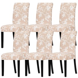 Leorate Chair Covers for Dining Room - Stretch Printed Spandex Fabric Chair Slipcovers Washable Removable Seats Slipcovers,for Kitchen,Dining Room,Wedding Decor,Hotel,Restaurant (125840, Pack of 6)