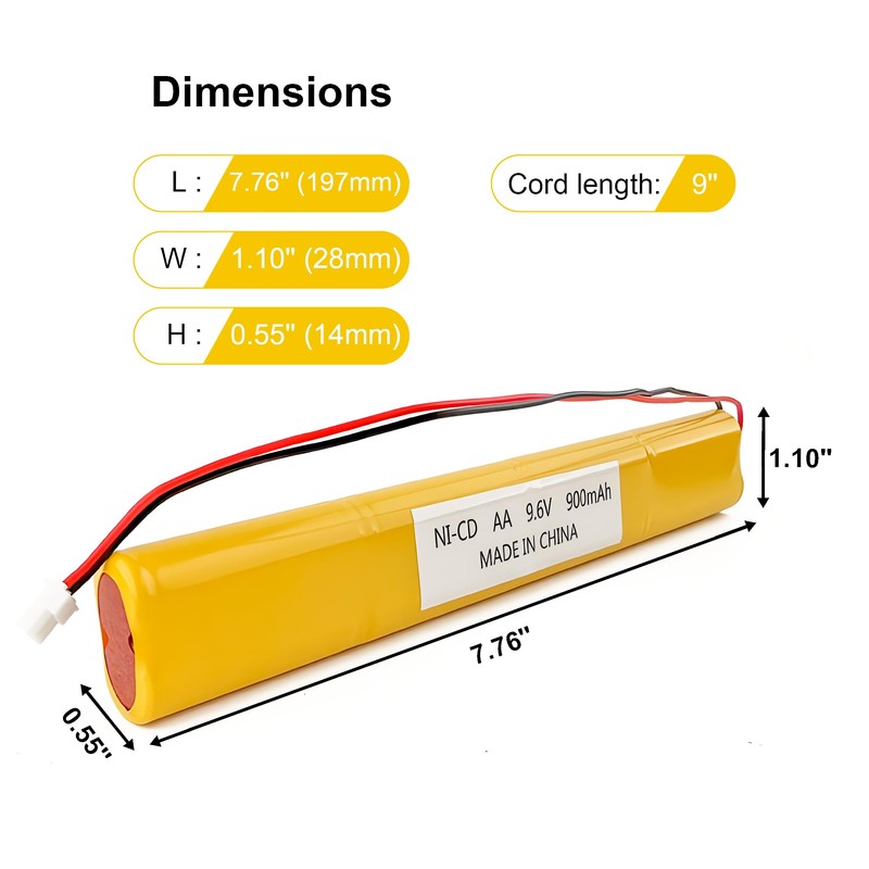 Fulpower 2 Pack 9.6V 900mAh Ni-Cd Exit Sign Emergency Light
