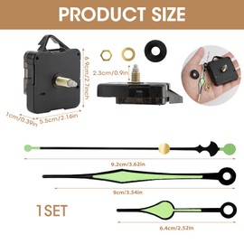 peaceking Clock Movement Mechanism with Luminous Hands - Silent Quartz Movement 23 mm Axis, DIY Clock Parts Replacement for Wall Clock Repair, No Ticking, Easy Assembly (1)