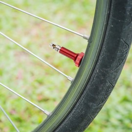 Tubeless Valve Stem Kit, 2 Pcs Bike Tubeless ValveStem, Lightweight Alloy No Leak Bike ValveStem for Mountain RoadBike (Red, 2 PCS)