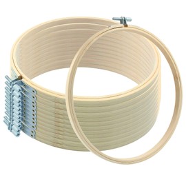 Dijedev 6PCS 8 Inch Embroidery Hoops, Bamboo Circle Cross Stitch Hoop Ring Bulk, Wooden Round Embroidery Hoop Frame for Home Ornaments, Christmas Decoration, Art Craft Sewing, DIY