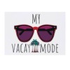 Large 'Vacation Mode With Sunglasses And Palms' Temporary Tattoo (TO00074471)