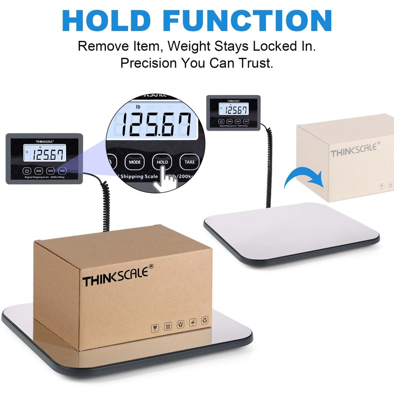 THINKSCALE 440lb Digital Shipping Scale, 1oz Accurate Postal Scale