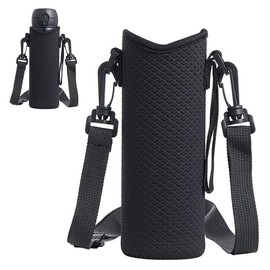 WsKingWA Water Bottle Sleeve Water Bottle Pouch Neoprene Water Bottle Carrier Cover Bag with Shoulder Strap for Outdoor Hiking Travel Drink Carrying, ect 18.5 x 6.6cm