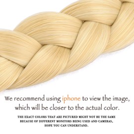 DIGUAN 3 Strands Synthetic Hair Braided Headband Wide Braids Hairpiece Women Girl Beauty accessory,55g/2oz CA (Blonde)