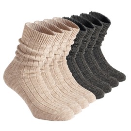 CALZITALY 2/4 Pairs of Alpaca Wool Socks, Alpaca Wool Socks, Winter Socks, Warm Socks, Socks for Men and Women, Made in Italy, 4 pairs: beige + anthracite