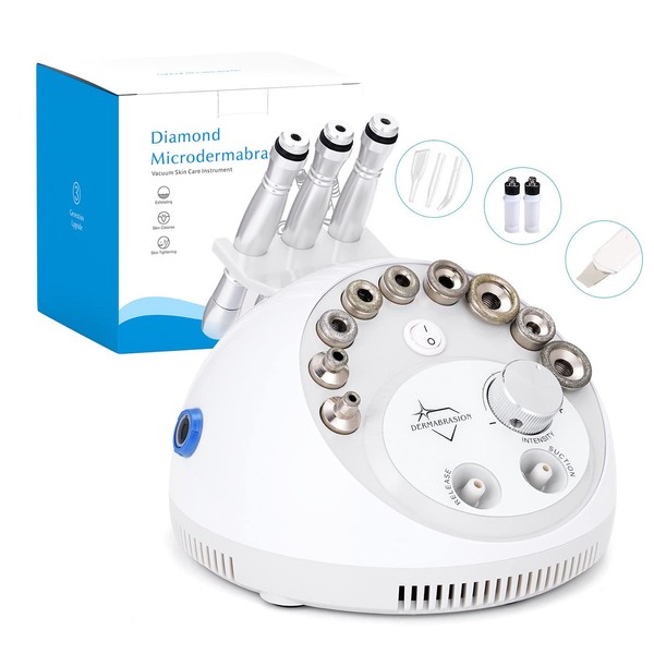 Microdermabrasion Machine - UNOISETION 4 IN 1 Diamond Microdermabrasion Dermabrasion Machine Professional for Blackhead Removal, Deep Moisturizing, with Facial Scrubber Spatula for Facial Cleansing