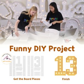 imprsv 4FT Light Up Numbers, Marquee Numbers 13th Birthday Decorations for Girls Boys, Large Light Up Numbers 13th Birthday Women Foam Board Anniversary Party Decorations Arch Kit (DIY)