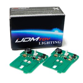 iJDMTOY White LED Parking Position Lights Compatible With 2010-2013 Mercedes W212 E-Class E350 E550 E63 AMG Pre-LCI, Includes (2) Xenon Match Xenon White Parking Light Circuit Boards