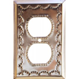 Fine Crafts & Imports Outlet Mexican Handmade Punched Silver Tin Switchplate