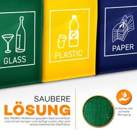 Recycle Bags Set of 3 Trash Bin Waste separation system