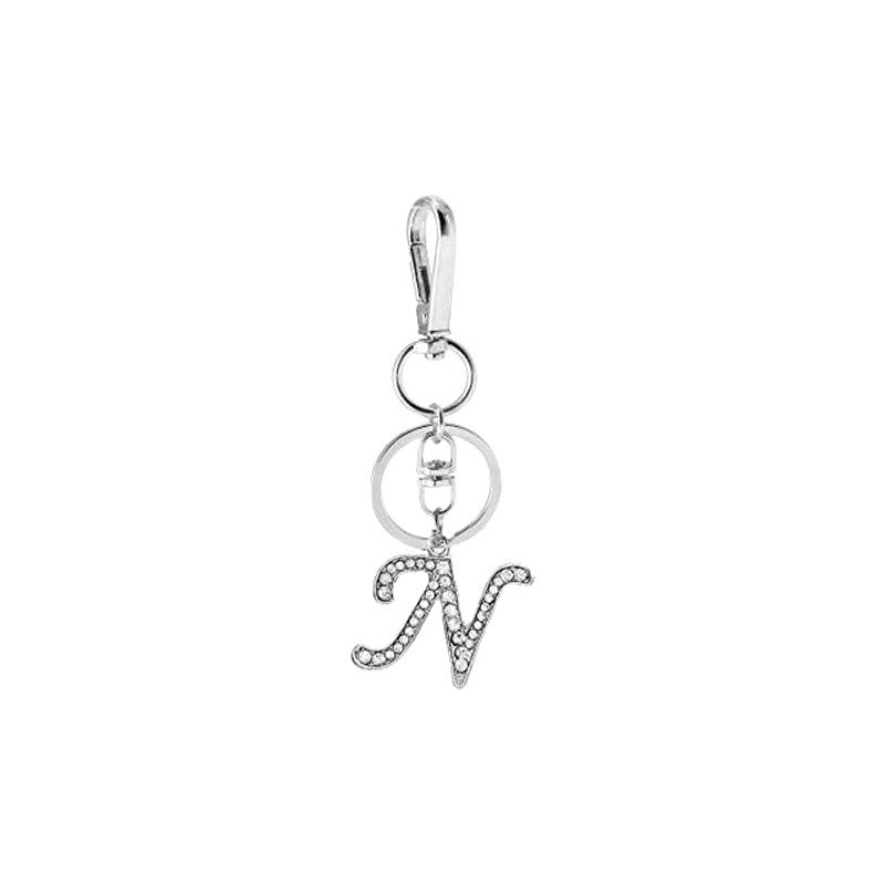 Rohans Womens Silver Plated Alloy Car Key Ring with Crystal