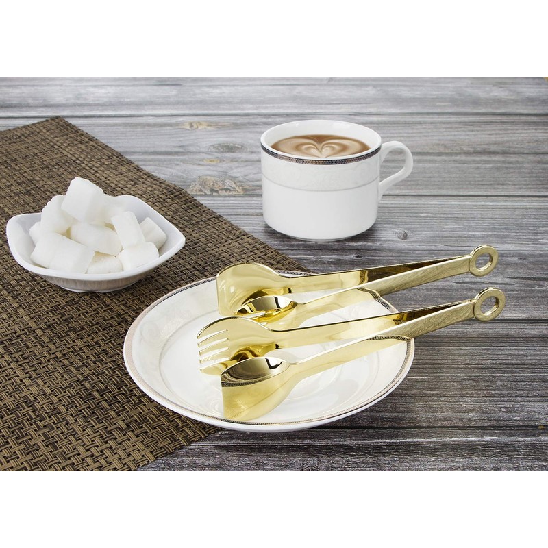 MSY BIGSUNNY Mini Appetizer Tongs Stainless Steel Set of 4,