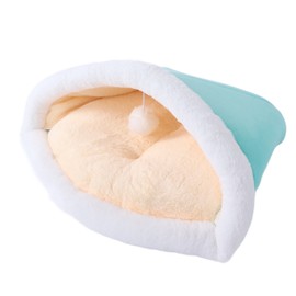 Cat Sleeping Bag Semi Closed Fluffy Soft Washable Cat Bed for Indoor Cats Puppy Kitty KittenMint Green