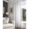 Harrogate Leaf Floral Grey Slot Top Voile Net Curtain Panel