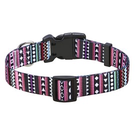 Mihqy Dog Collar for Small Dogs, Cute Small Medium Large Dog Pet Collar, with Bohemia Tribal Geometric Patterns, Soft Adjustable for Boy Girl Female Male Puppy Dog Collar(Bohemian Purple,S)