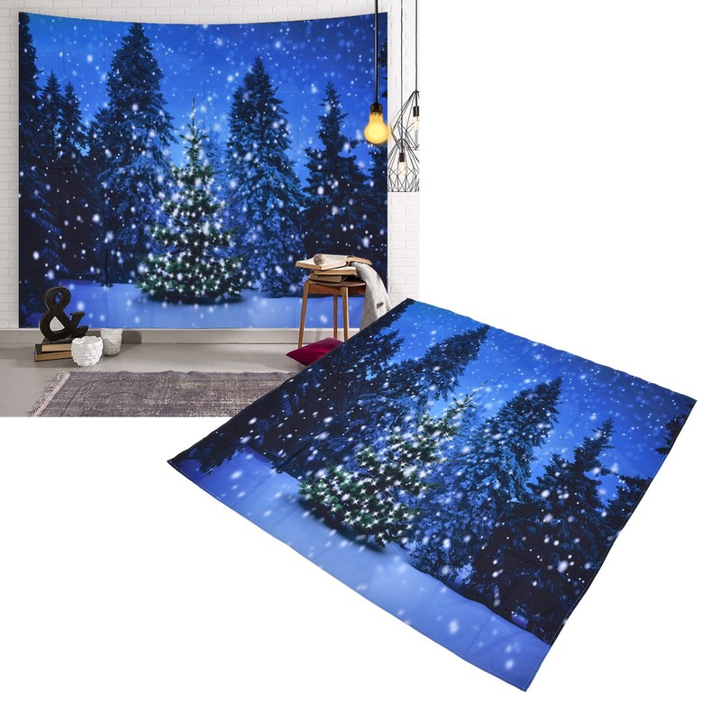 Christmas Tapestry Exquisite Christmas Tree Pattern Wall Hanging Blanket for