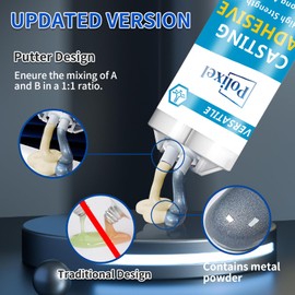 Casting Adhesive Heavy Duty Weld Waterproof Cement Epoxy for Concrete, All-Purpose Resin Glue for Concrete, Plastic, Metal, Glass, Heat Resistant AB Tubes for Metal Panel Bond Repair - 2.8oz/80g