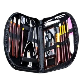 PARENCE. - Complete Cosmetic and Manicure Set in One Zipper Set - New! 18 Piece Manicure, Pedicure and Makeup Set - All Your Cosmetic Needs Together