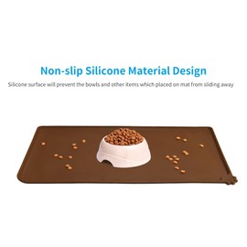 AUDWUD Silicone Waterproof Pet Feeding Mats,Anti Slip Bowl Pad, Dog Mat for Food and Water