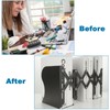 2 Pack Adjustable Bookends, 2 Dividers, Expandable Metal Book Ends
