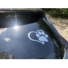 NewL 3D Chrome Cute Dog Paw Footprint Peach Heart Sticker