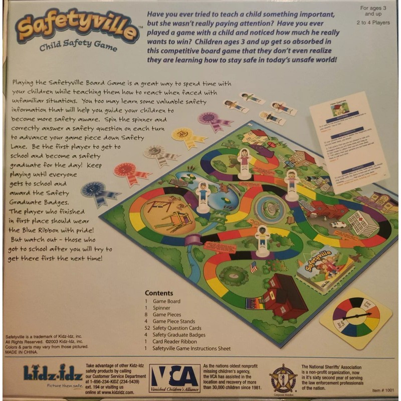 Kidz-idz Safetyville Child Safety Board Game 2003 Kids Educational VTG
