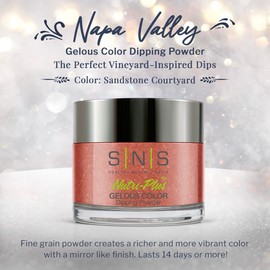 SNS Nail Dip Powder, Gelous Color Dipping Powder - Sandstone Courtyard (Orange, Shimmer) - Long-Lasting Dip Nail Color Lasts 14 Days - Low-Odor & No UV Lamp Required - 1oz