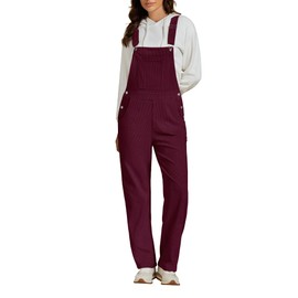 luvamia Corduroy Overalls For Women Loose Fit Casual Straight Leg Jumpsuits For Women Baggy Overalls Dungarees For Women Fall Outfits For Women 2024 Tawny Port Size Large Fits Size 12 Size 14