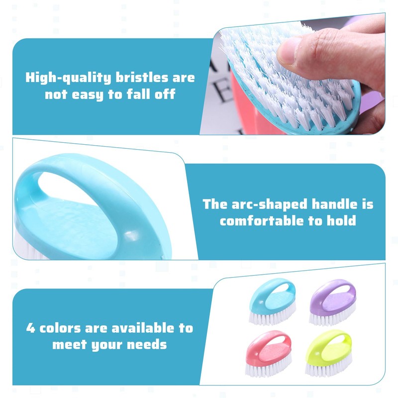 Nail Brush 4pcs Nail Brushes for Cleaning Nails Nylon Firm