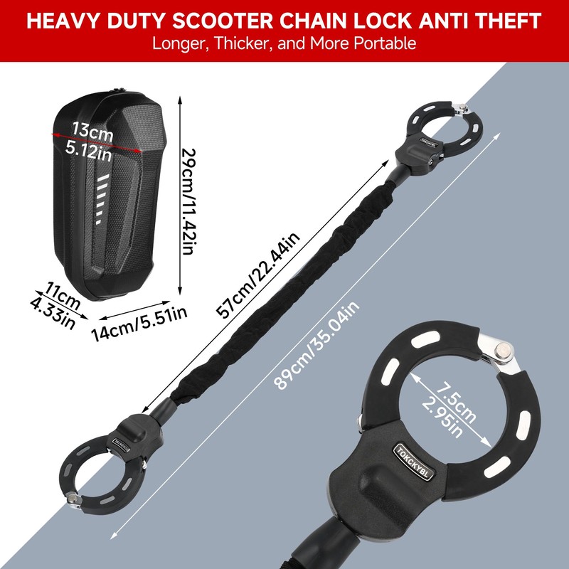 TOKCKYBL Heavy Duty Electric Scooter Lock with Scooter Bag -