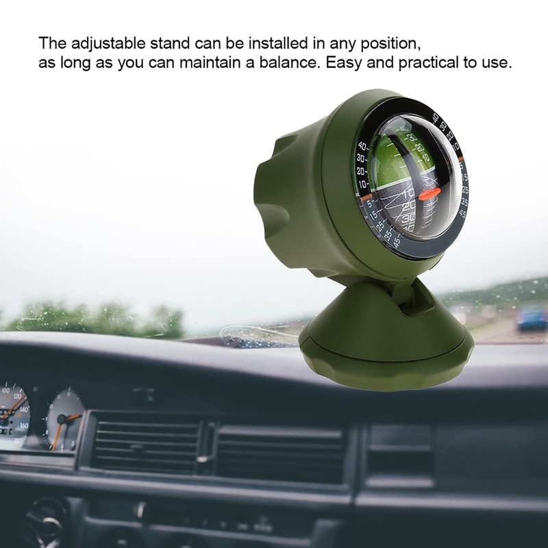 BOROCO Inclinometer Car, Car Protractor Compass, Outdoor Multifunctional Protractor, Balancer