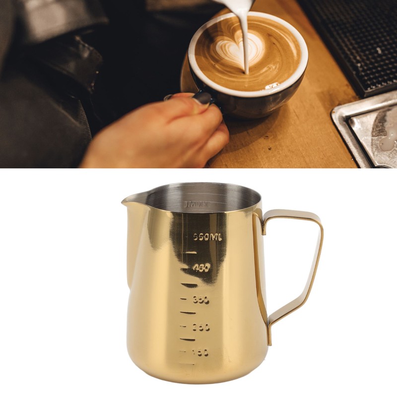 Milk Frothing Pitcher Dual Scale 304 Stainless Steel Milk Frother